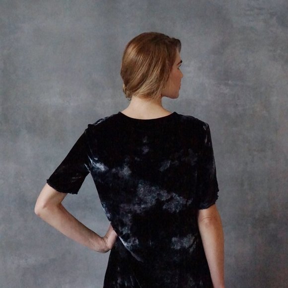 RAQUEL ALLEGRA VELVET TSHIRT TOP SIZE 0 XS IN STORM - Picture 6 of 12